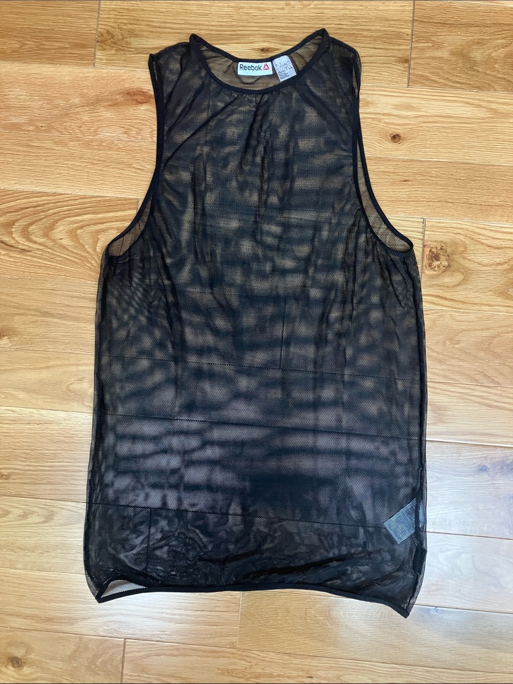 Reebok Black Sheer Mesh Sleeveless Tank Top